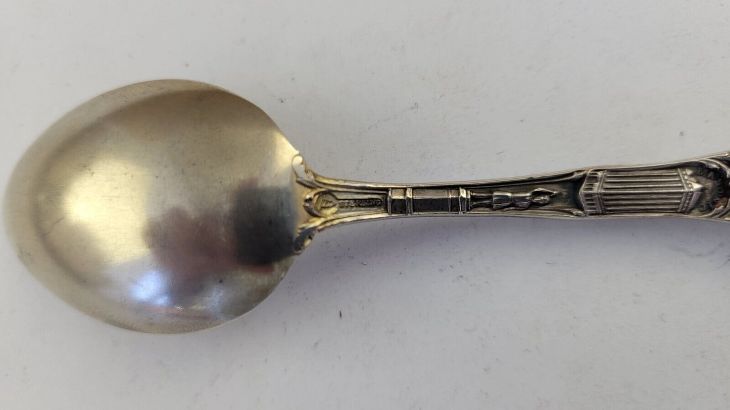 Chicago University 5 1/8" Sterling Silver Souvenir Spoon .56oz. by Mechanics