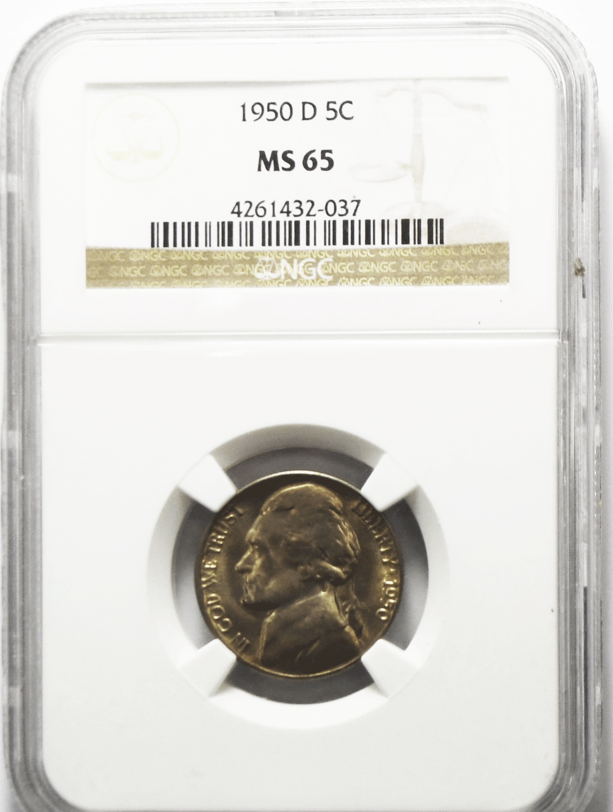 1950 D 5c Jefferson Nickel NGC MS65 BU Denver Five Cents