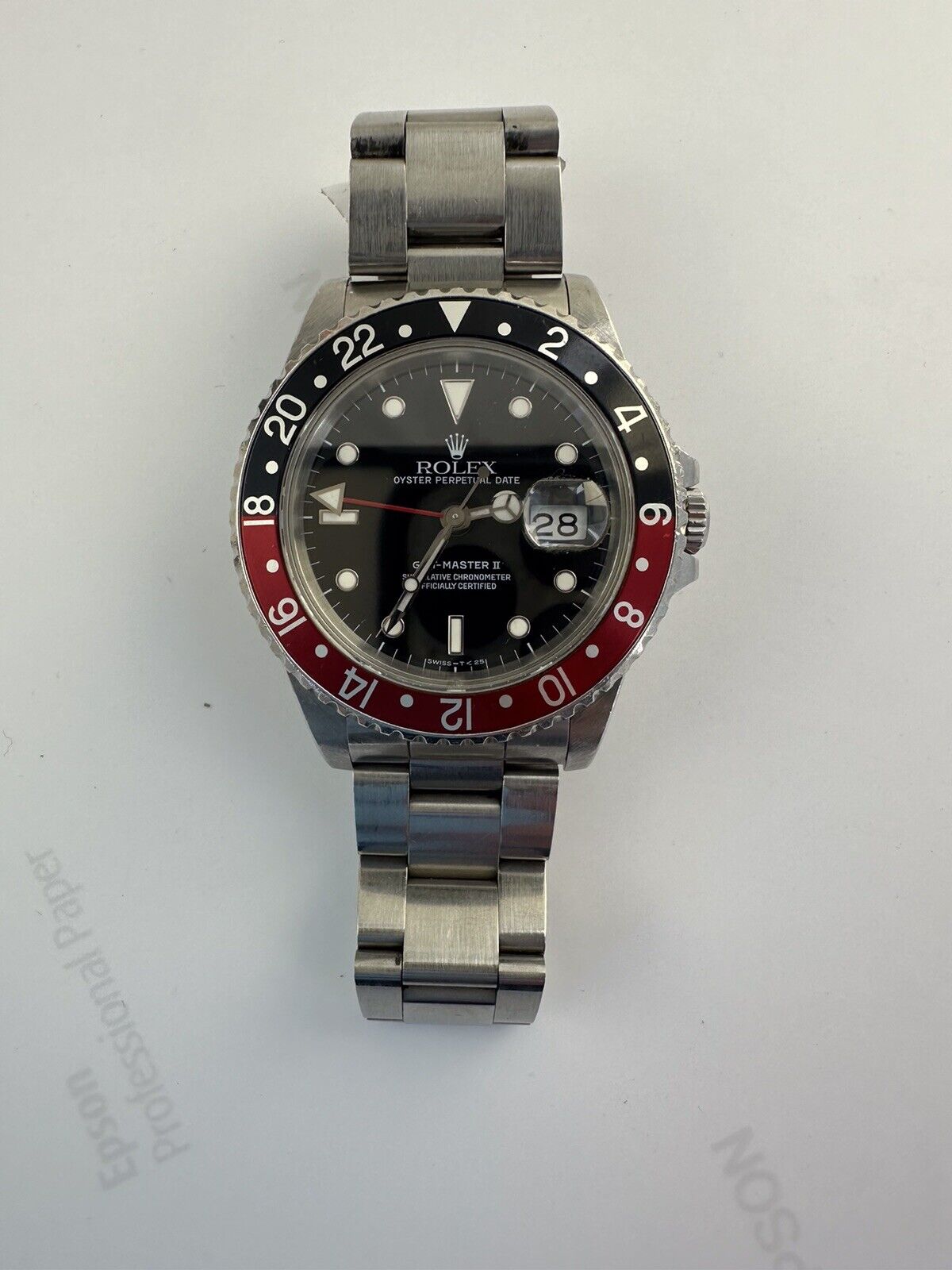 Rolex GMT-Master II 16710 Silver Oyster Bracelet with Red and Black Bezel