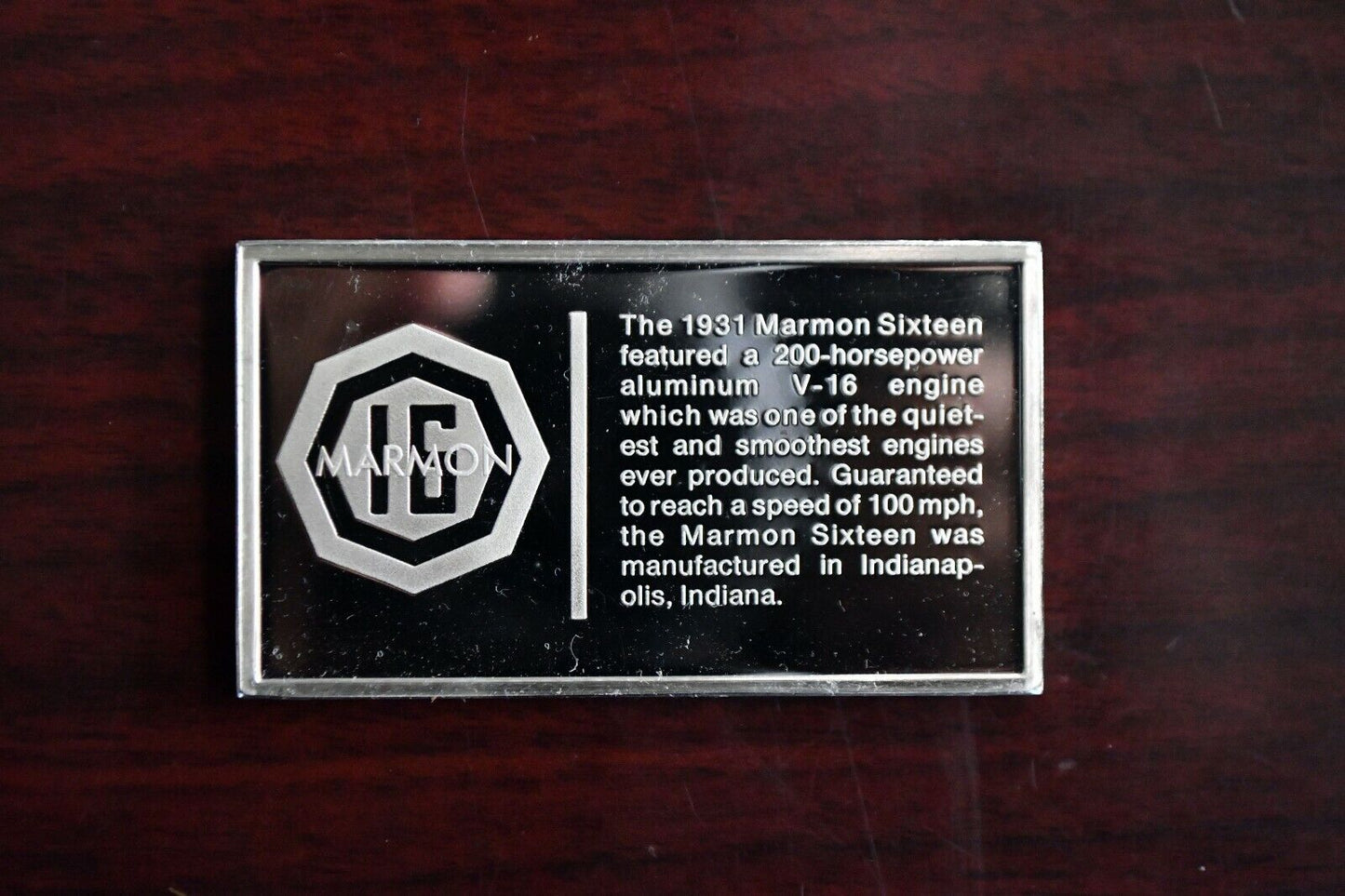 1931 Marmon Centennial Car Ingot Collection 1000 Grains Sterling Franklin Mint