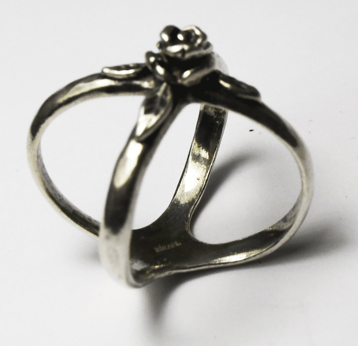 Sterling Silver Or Paz Criss Cross Over Flower Ring 19mm Size 7