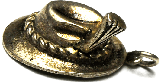 800 Silver SF Tyrolean Gamsbart Hunting Octoberfest Hat Charm 21mm x 15mm