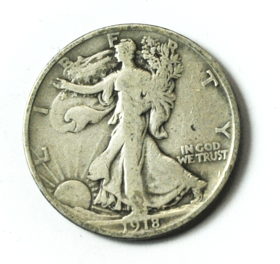 1918 S 50c Walking Silver Half Dollar Fifty Cents San Francisco Rare