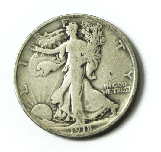 1918 S 50c Walking Silver Half Dollar Fifty Cents San Francisco Rare