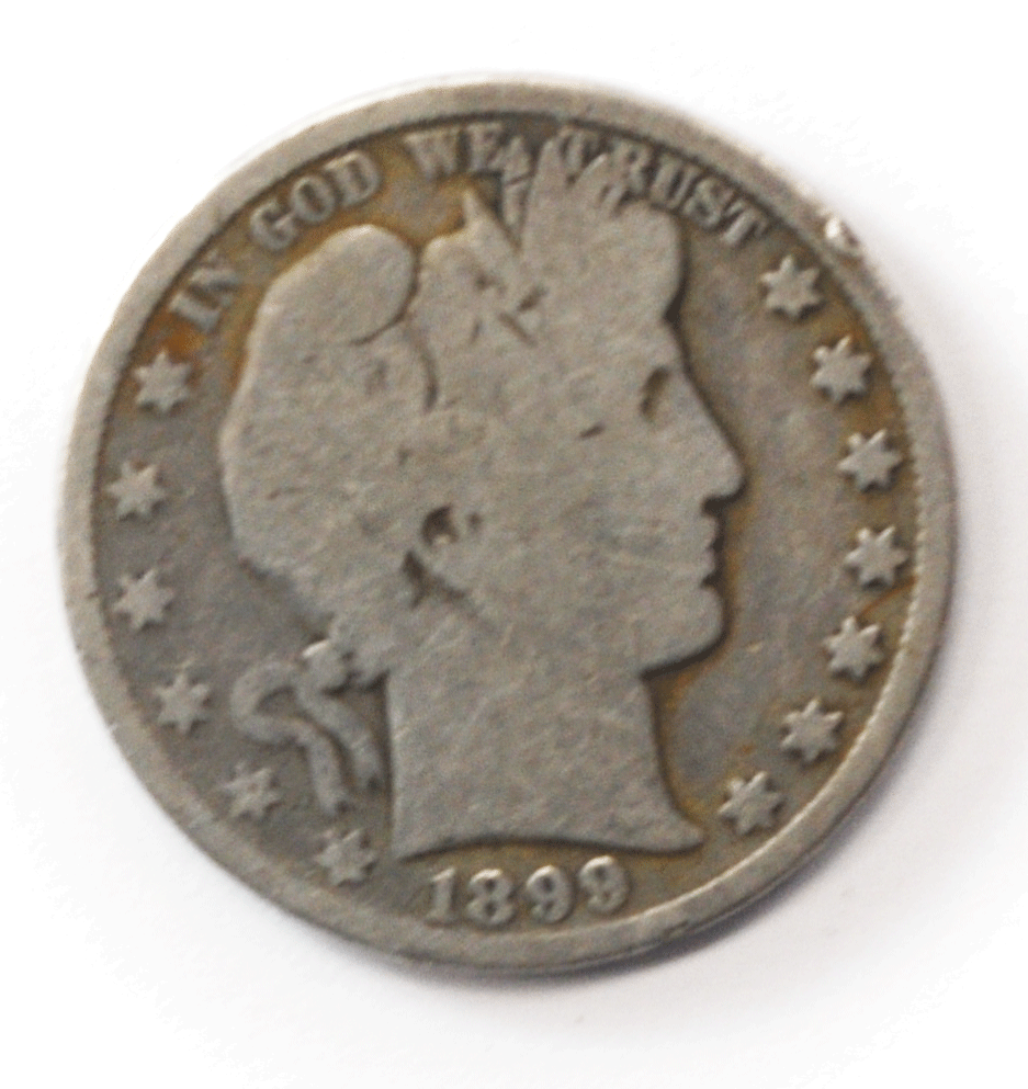 1899 Barber Silver Quarter Dollar Rare Twenty Five Cents Philadelphia