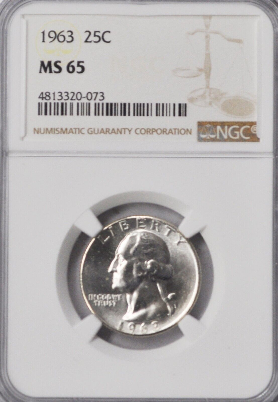 1963 25c Washington Silver Quarter Dollar NGC MS65 Philadelphia BU