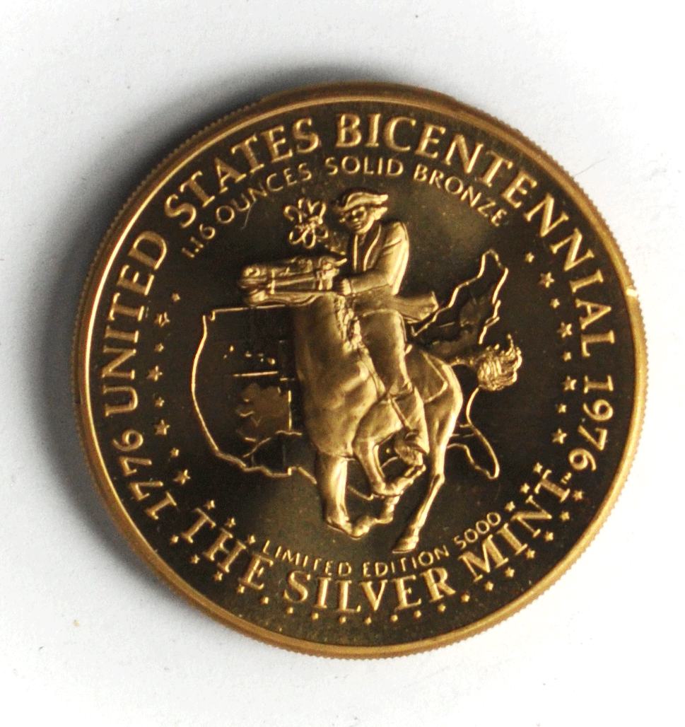 1976 Bicentennial Silver Mint Limited Edition Bronze 1.16oz Medal