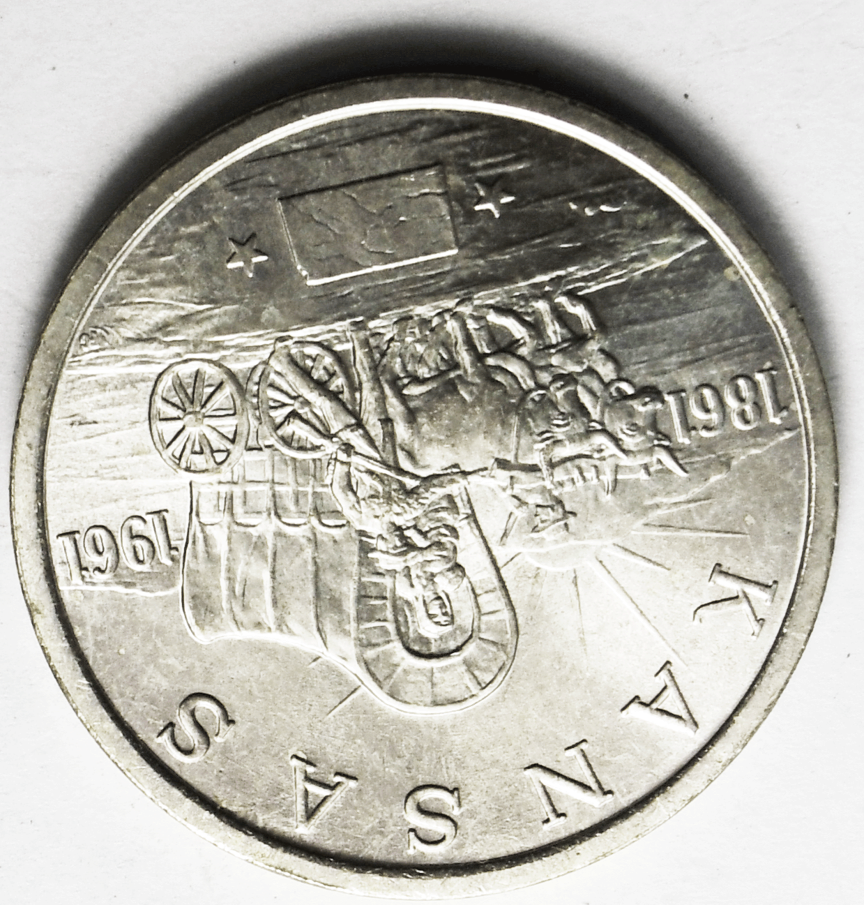 1961 Kansas Centennial So Called Half Dollar Statehood 34mm Silver Medal