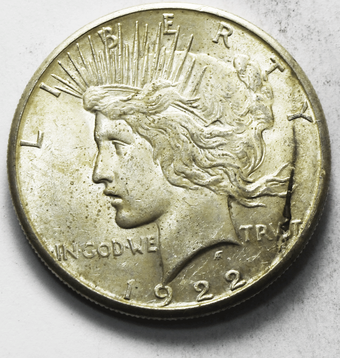 1922 S $1 Peace Silver One Dollar US San Francisco AU