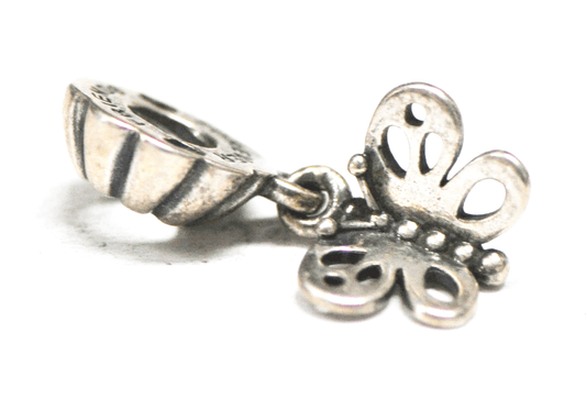 Pandora Sterling Silver Butterfly Dangle Bead CZ Charm 23mm