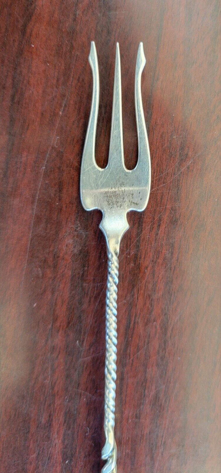 Whiting Square Twist Sterling Silver 5 1/2" Cocktail Oyster Fork .32oz.