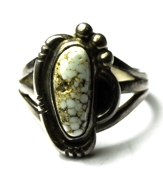 Sterling Silver Tim Guerro Pale Blue Turquoise Ring 19mm Size 6-1/2