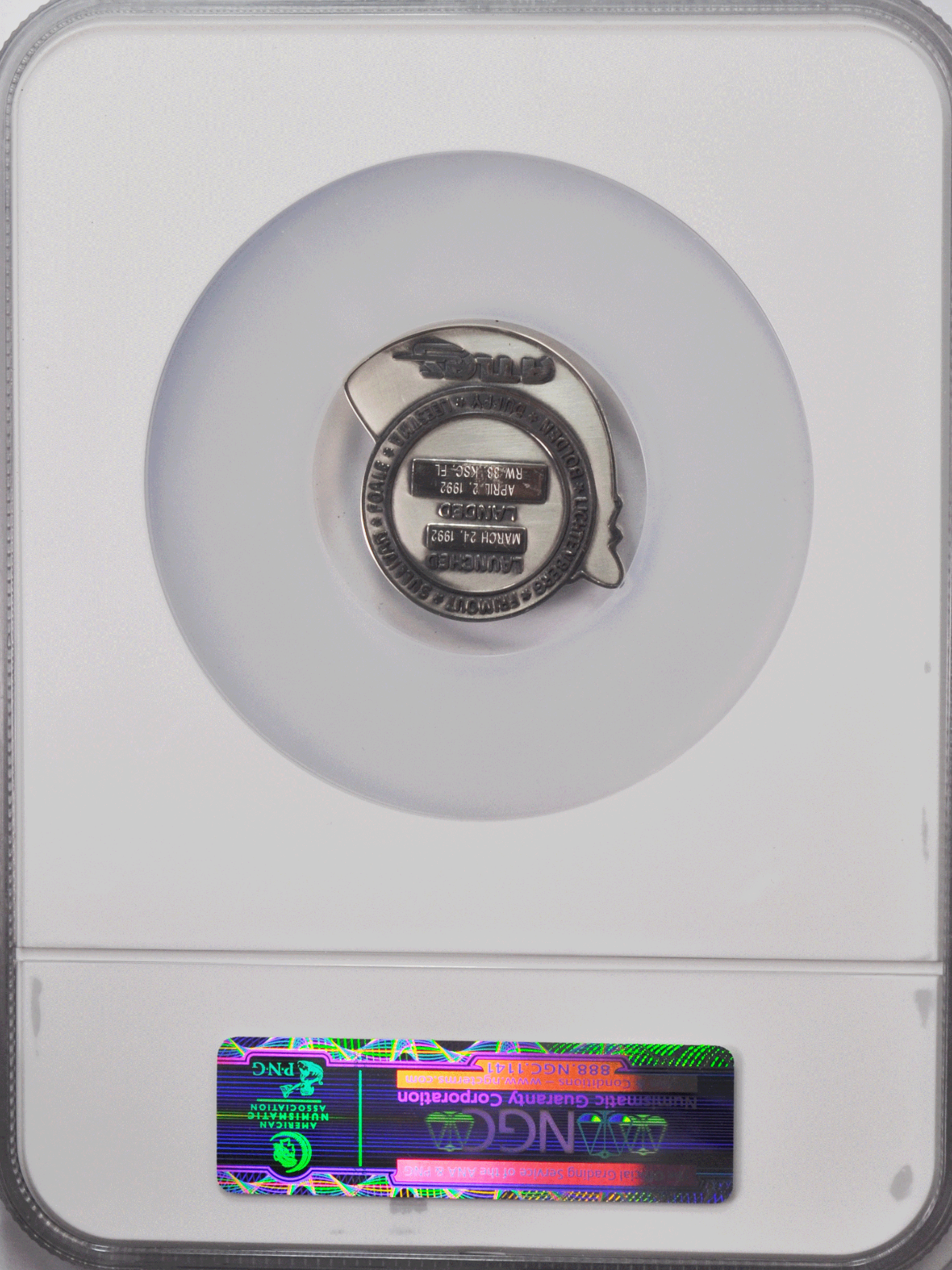 1992 STS-45 Robbins Silver Space Medal Unflown #105 NGC MS63 Atlantis