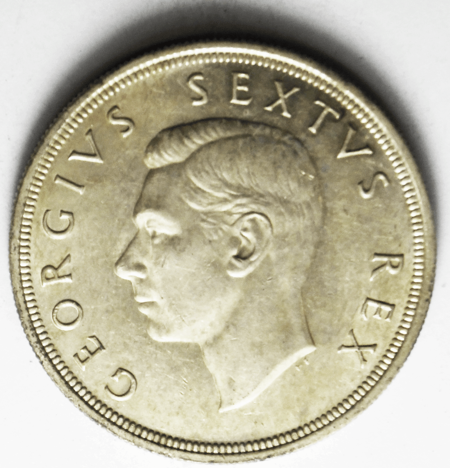 1950 South Africa 5 Five Shillings Silver Coin KM# 40.1