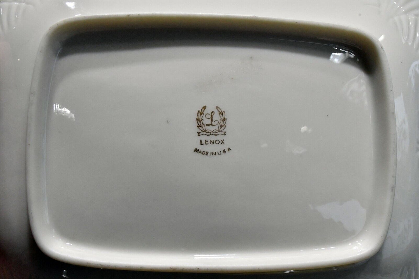 Lenox Gold Trimmed Porcelain Bread Serving Plate 8 1/2' x 6 3/4"