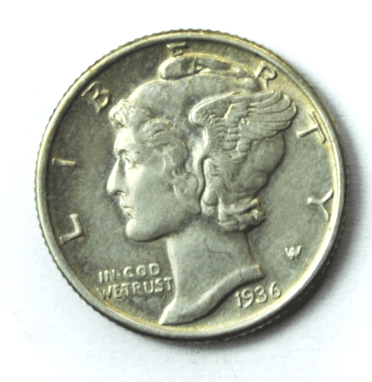 1936 10c Mercury Silver Dime Rare Ten Cents Philadelphia AU