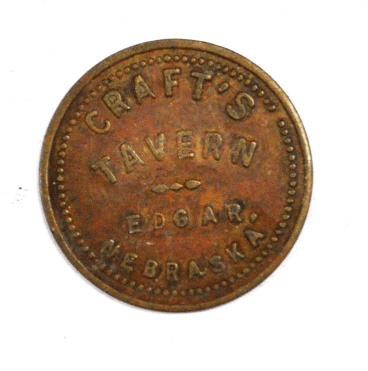 Craft's Tavern Edgar Nebraska 5c Trade Token 23mm