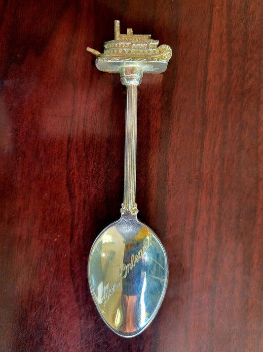 Natchez River Boat Souvenir Silver plate Spoon Orleans 4" Louisiana