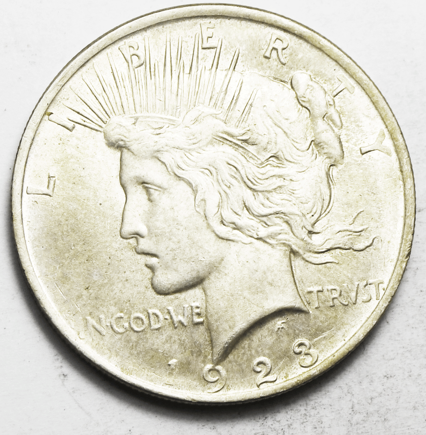 1923 $1 Peace Silver One Dollar US Philadelphia AU-Unc
