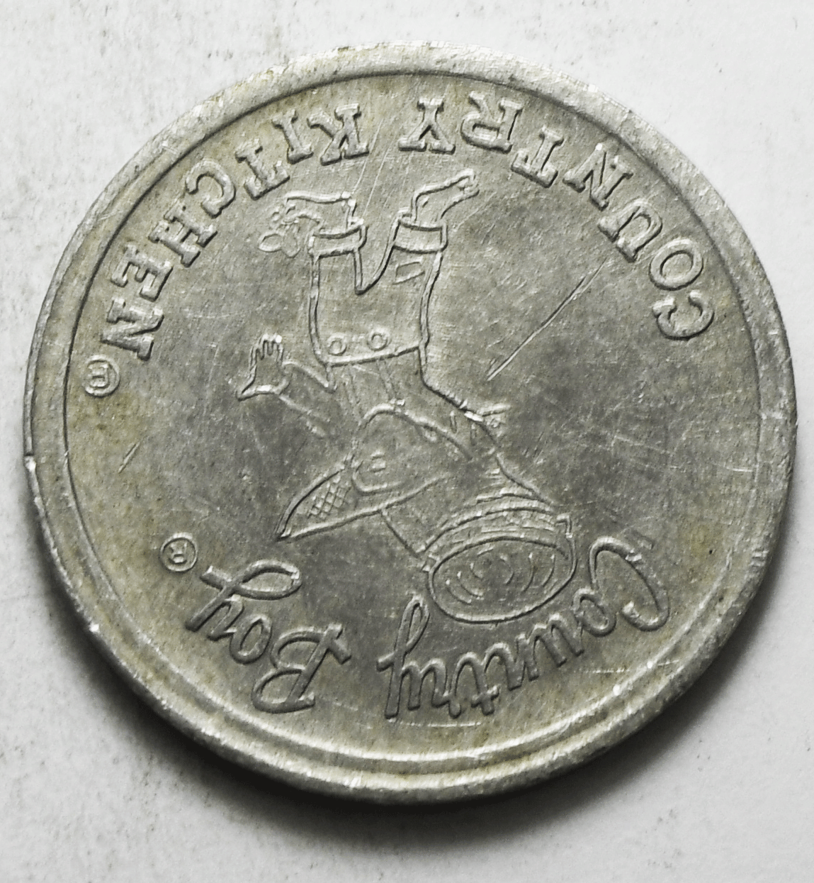 Country Kitchen Boy Gal Heads Tails Aluminum Token 25mm