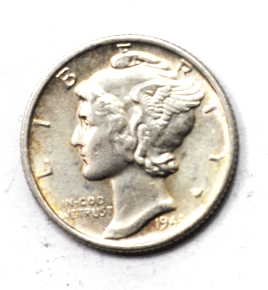 1941 10c Mercury Silver Dime Ten Cents Philadelphia AU