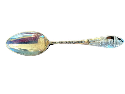 Detroit Michigan Sterling Silver 5 1/2" Souvenir Spoon City Hall .56oz.