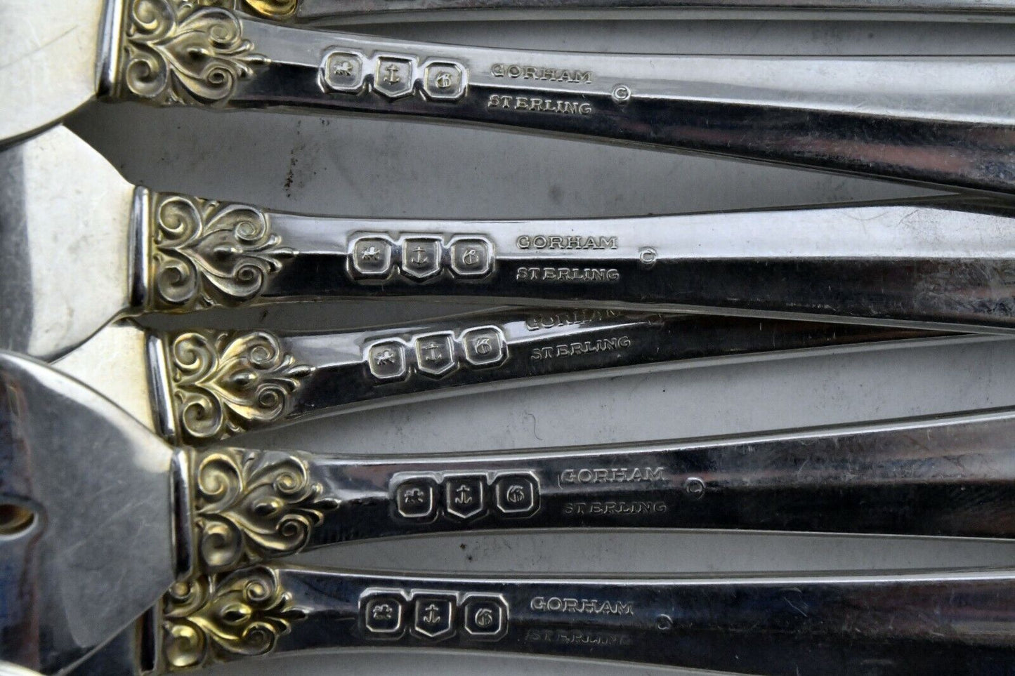 14pc. Hispana-Sovereign "Gold" by Gorham Sterling 6 7/8" Salad Fork 21oz.