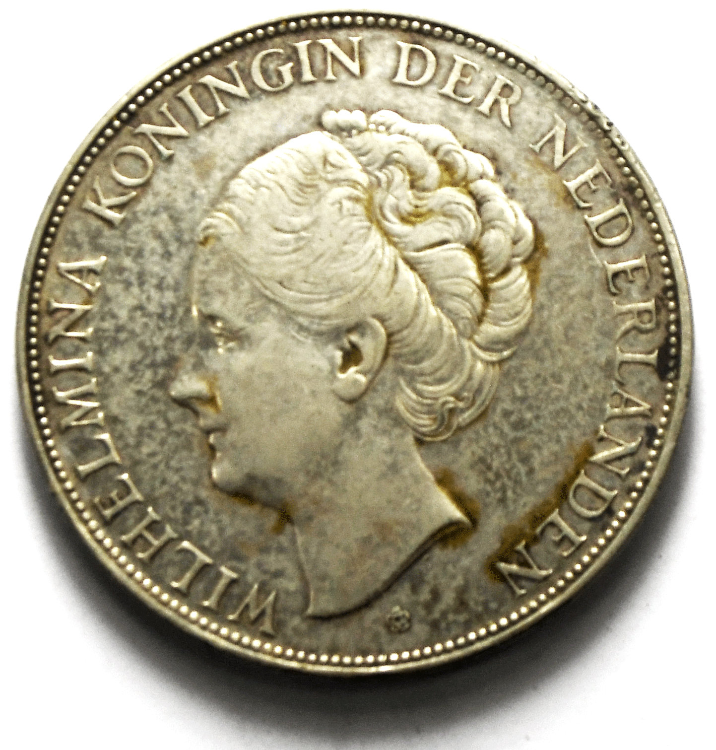 1940 Netherlands 2-1/2 Gulden Silver Coin KM# 165