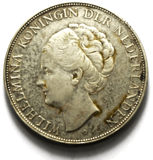 1940 Netherlands 2-1/2 Gulden Silver Coin KM# 165
