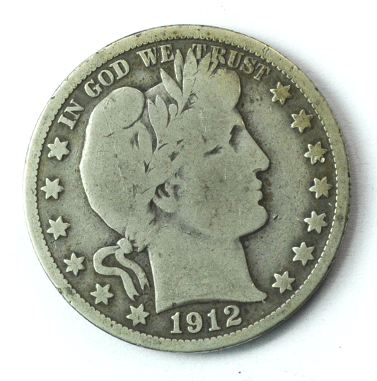 1912 S 50c Barber Silver Half Dollar Fifty Cents US San Francisco