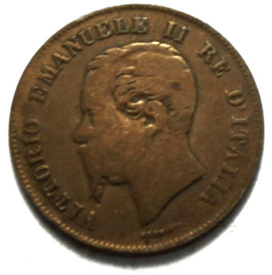 1861 M Italy 5 Five Centesimi KM# 3.2