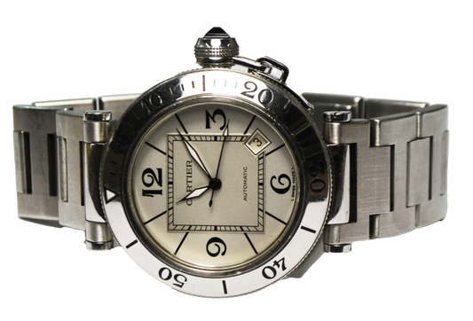 Pasha De Cartier Automatic Date Sea Timer 2790 40mm Stainless Wristwatch