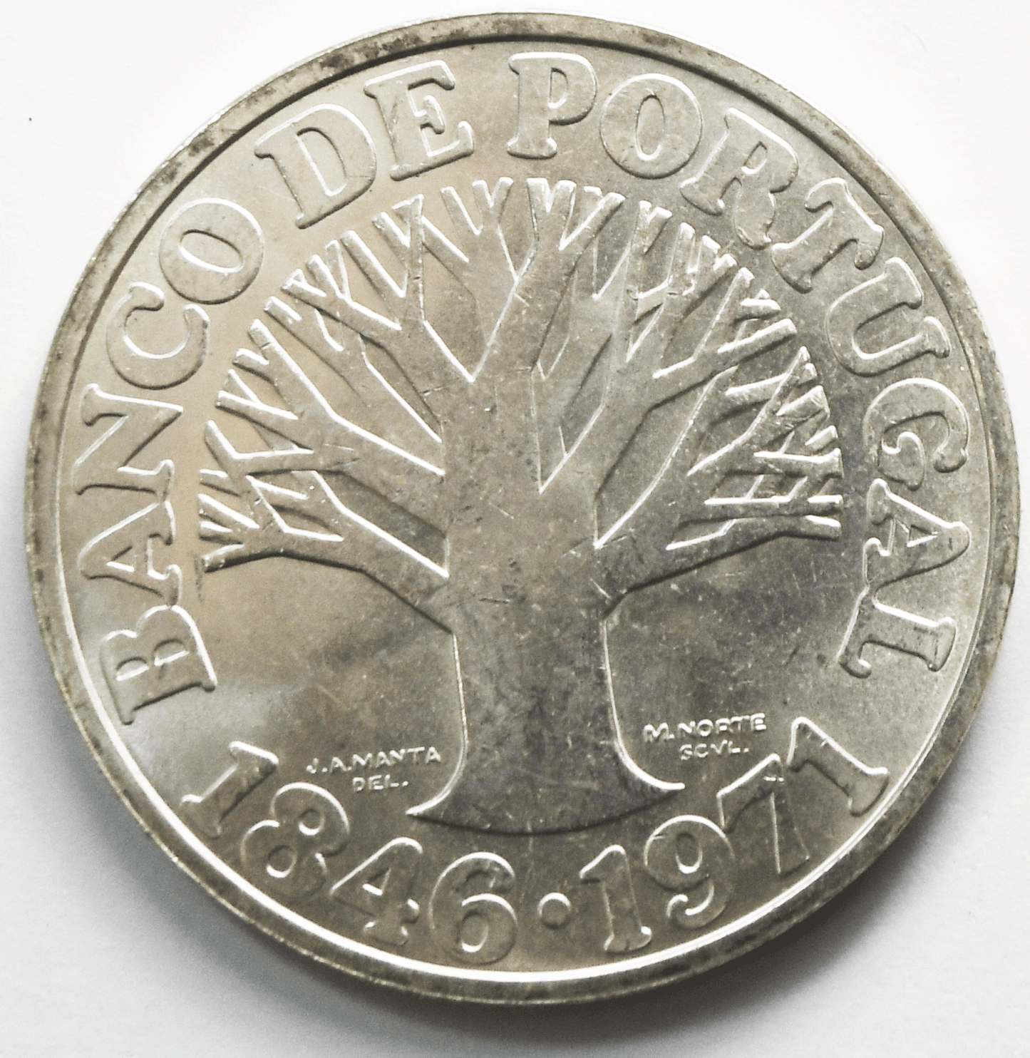 1971 Portugal 50 Escudos Silver Coin KM# 598 Uncirculated