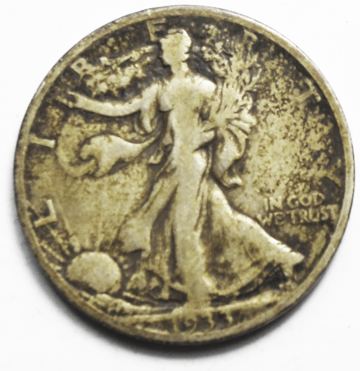 1933 S 50c Walking Silver Half Dollar Fifty Cents San Francisco