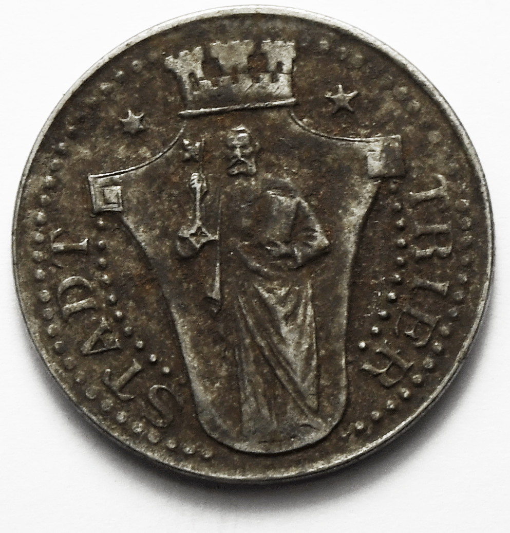 Stadt Trier German Kleingelder Satzmarke 10 Pfennig Notgeld Aluminum 21mm