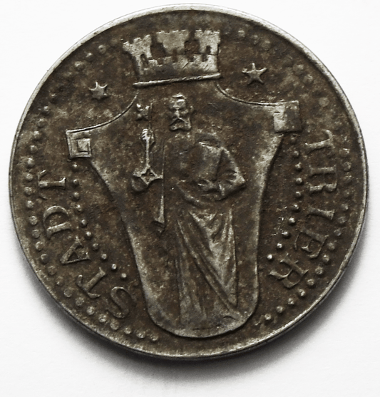 Stadt Trier German Kleingelder Satzmarke 10 Pfennig Notgeld Aluminum 21mm