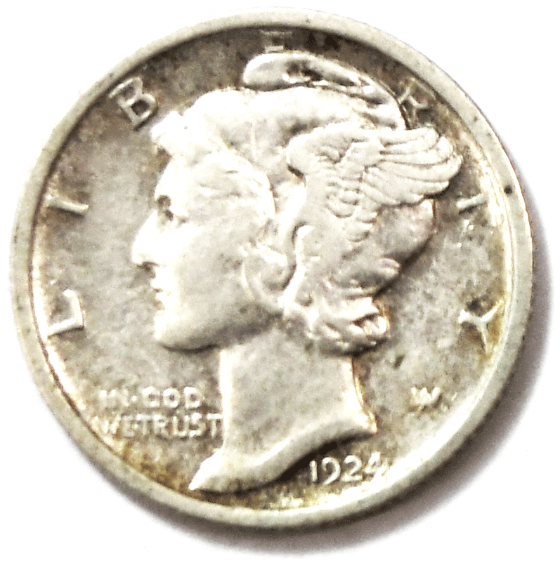 1924 10c Mercury Silver Dime Rare Ten Cents Philadelphia