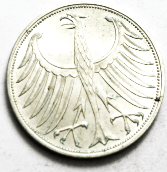 1966 G Germany Federal Republic 5 Five Mark Silver Coin KM# 112.1