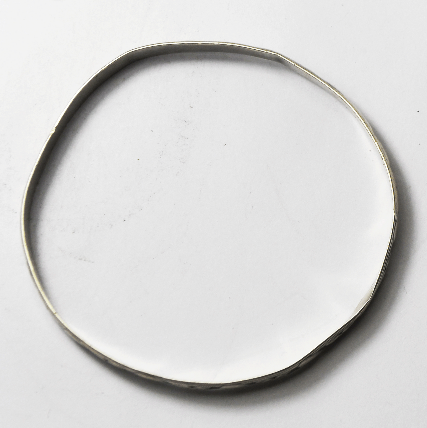 Sterling Silver Heart X Round Small Bangle Bracelet 5mm