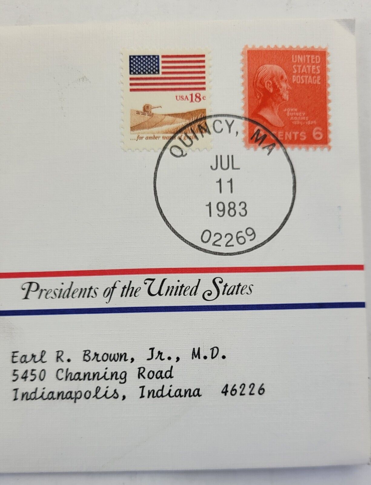 John Q Adams Presidential Covers Medal Postal Commemorative Society Gold Plated