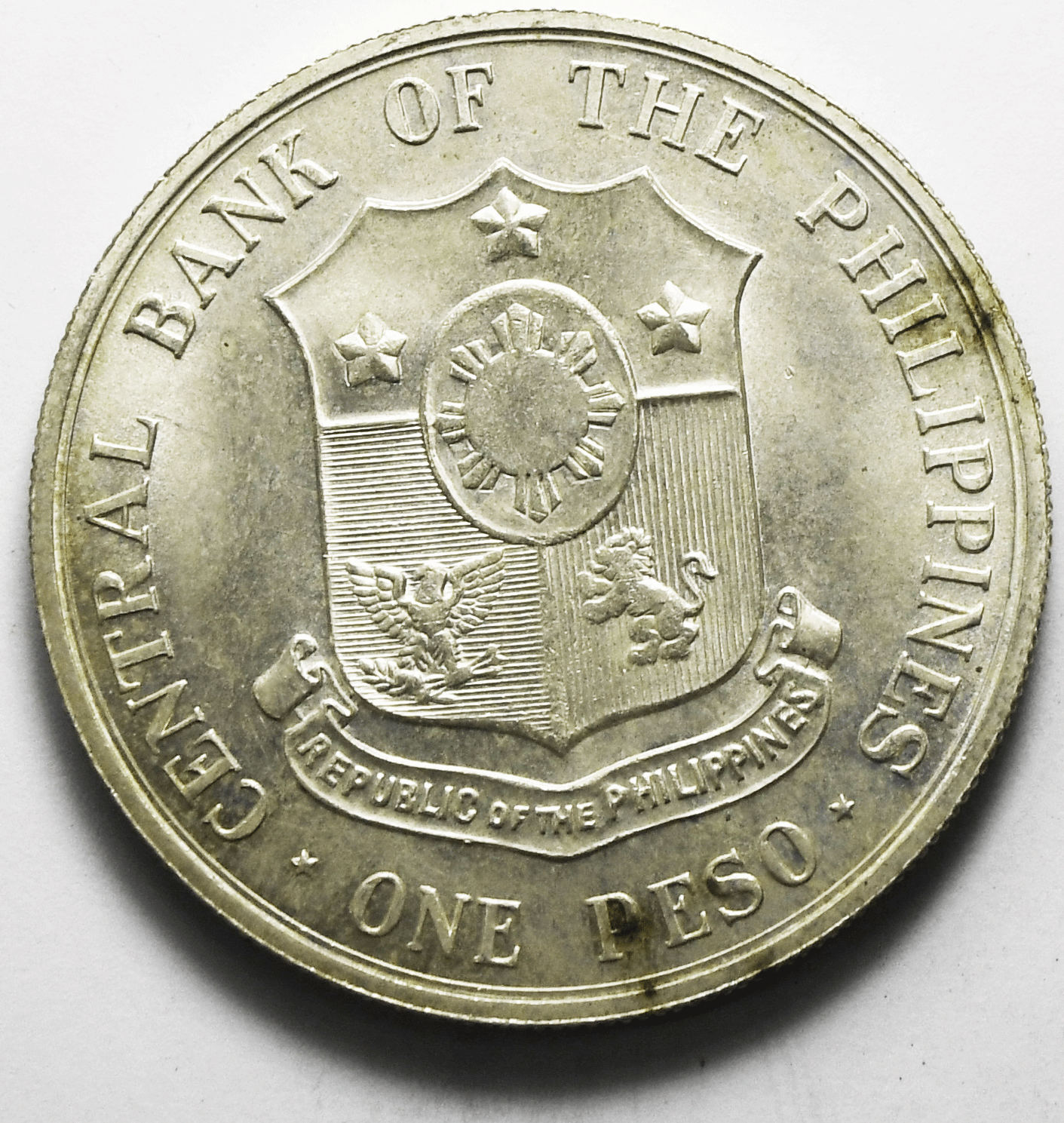 1963 Philippines Silver One Peso KM# 193 Low Mintage