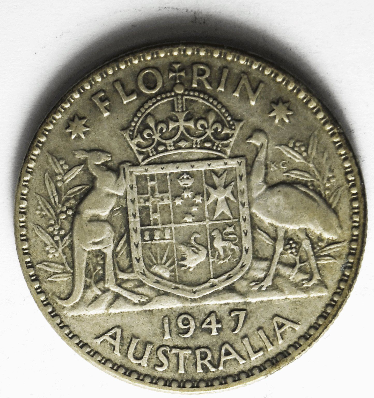 1947 Australia Florin Silver Coin KM# 40a