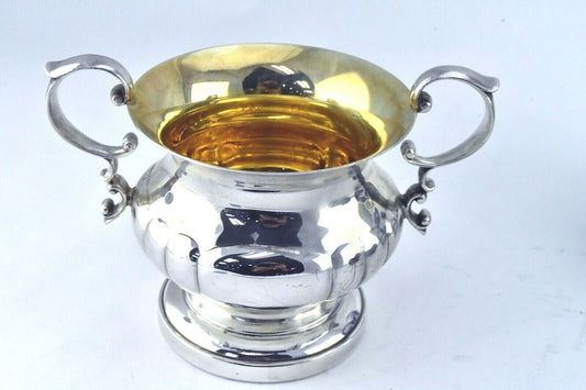 Georgian by Poole Sterling 3 1/8" H x 5" W Sugar Cube Bowl 5.4 oz Goldwash Inner