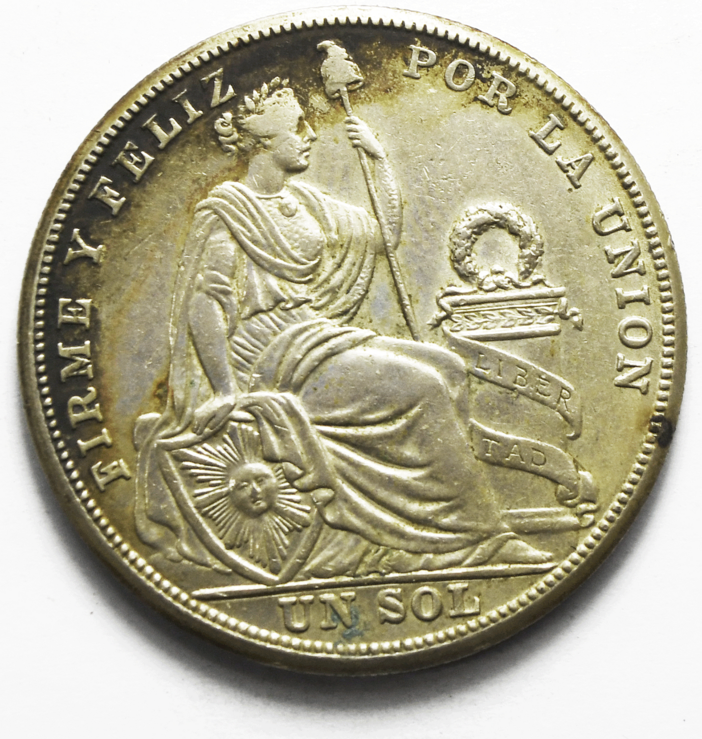 1926 Peru One Sol Silver Coin KM# 218.1