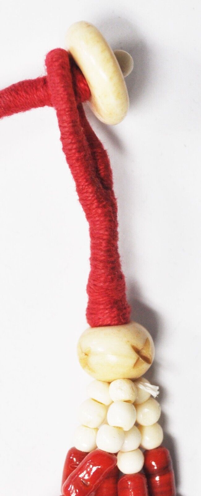 5 Strand Red Coral 5mm Bead Cord Necklace 30"