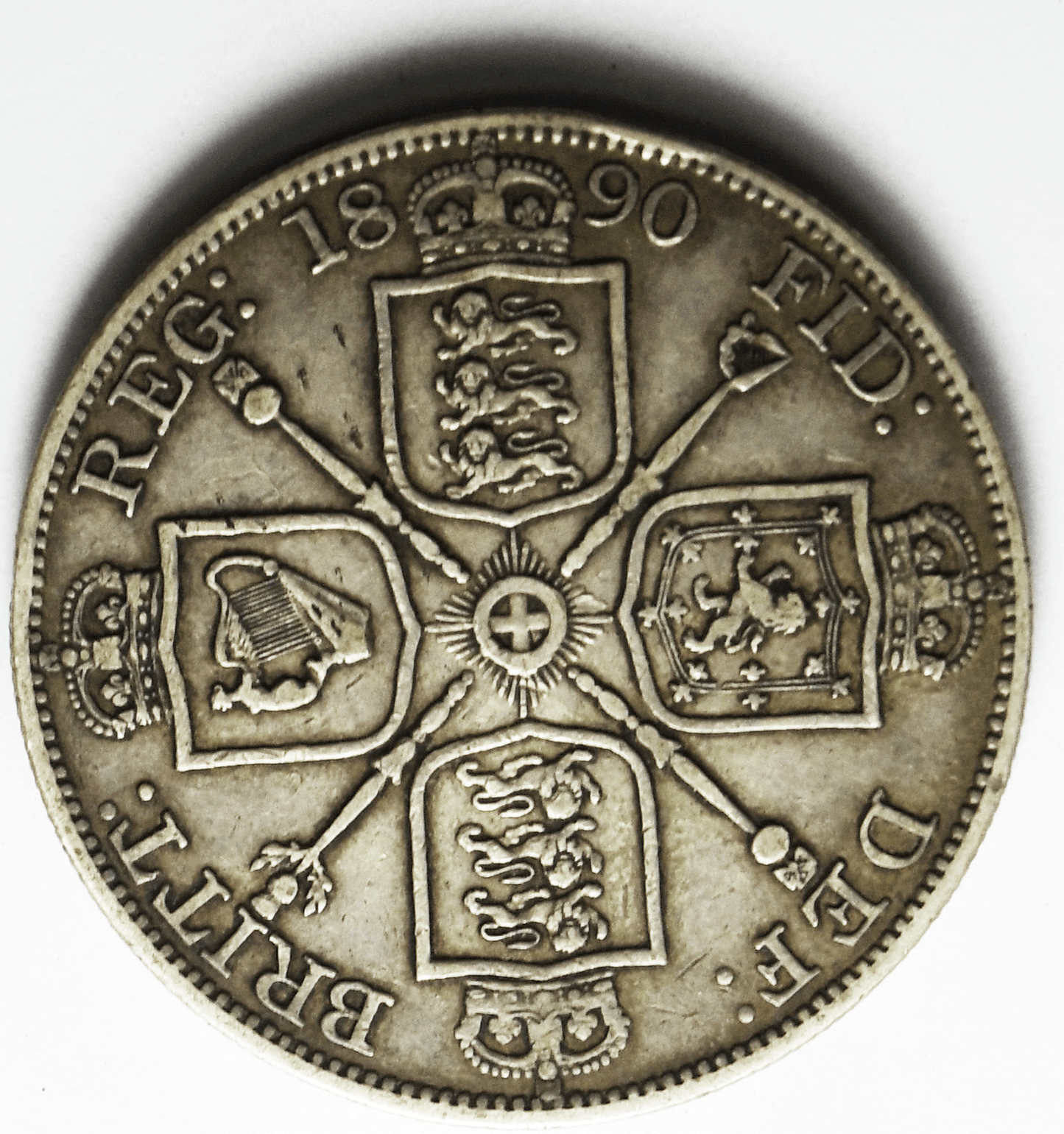 1890 Great Britain Double Florin Silver Coin KM# 763