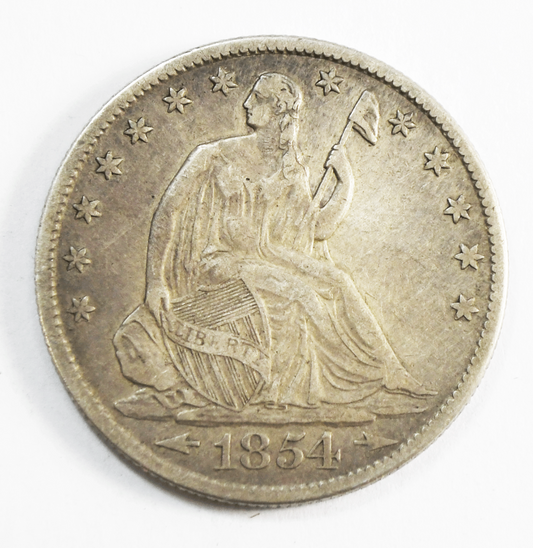 1854 O 50c Seated Liberty Silver Half Dollar Fifty Cents New Orleans Rare