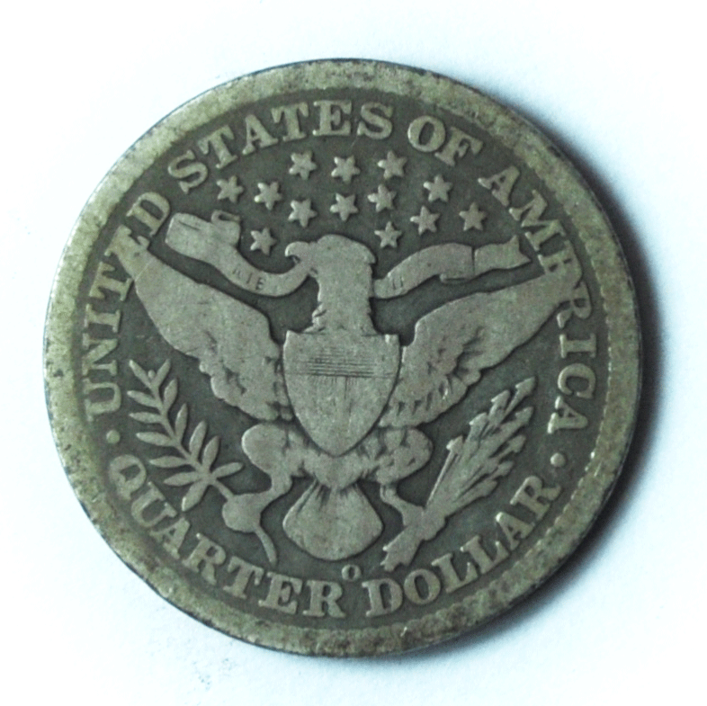 1896 O Barber Silver Quarter Dollar Rare Twenty Five Cents New Orleans