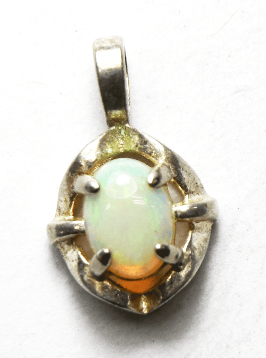 Sterling Silver PPC Oval Opal Pendant 18mm  x 11mm