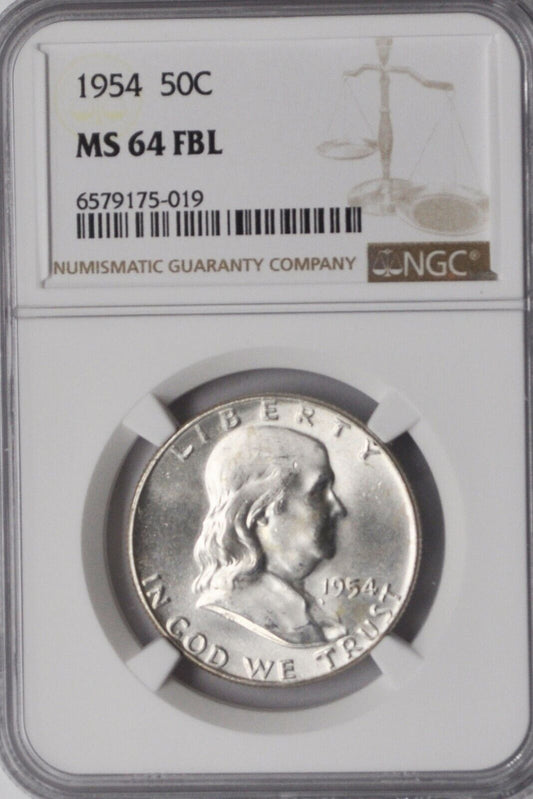 1954 50c Franklin Silver Half Dollar NGC MS64 FBL Bugs Bunny FS-401
